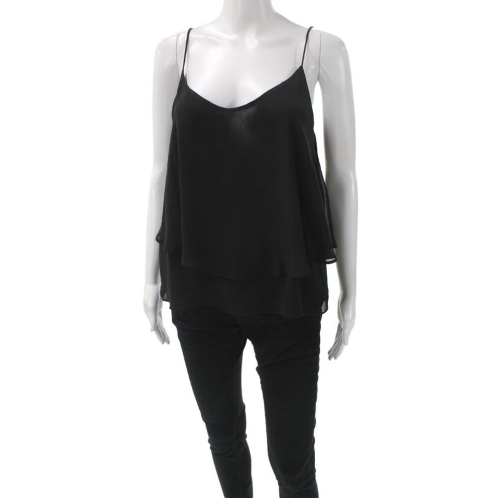 Backstage Women Black Sleeveless V-Neck Camisole 100% Polyester Summer Size XS